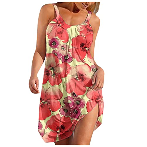 MICKURY Kleider Machen Leute,Abendkleider mit Schlitz,Damen maxikleid,hahn...