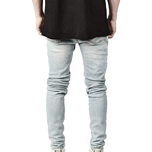 Maiyifu-GJ Men's Straight Slim Patches Jeans Distressed Stretchy Skinny Denim Pants Casual Hip Hop Ripped Tapered Leg Jean3