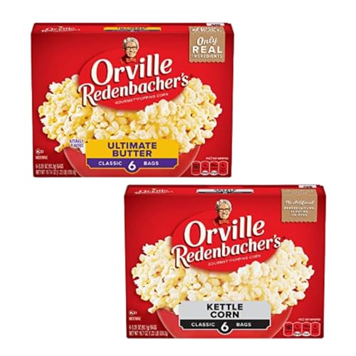 Orville Redenbacher's Variety Pack of Kettle Corn Microwave Popcorn, 6 ct 3.28 oz Bags + Ultimate Butter Microwave Popcorn, 6 ct 3.29 oz Bags
