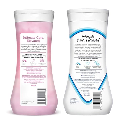Image of Summer's Eve All-Over Daily Feminine Wash, Simply Sensitive & Ultimate Odor Protection, 15 Fl Oz (Pack of 4)