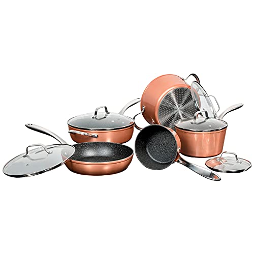 Top Rated Starfrit The Rock 10-Pc. Copper Set w/SS Handles 030910-001-STAR Flash Deals - 40% OFF Starfrit The Rock 10-Pc. Copper Set w/SS Handles 030910-001-STAR