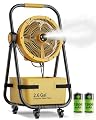 Instern Portable Outdoor Misting Fan, 2 x 12000mAh Rechargeable Misting Fan for Outside, Foldable Outdoor Misting Fans for Patios, Misting Fan Portable with 10L Ice Tank for Camping, Backyard, Sports