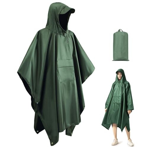 La Mejor Lista de Venta de Impermeables para Lluvia al mejor precio. 48 Poncho para Lluvia Impermeable, 3 en 1 Chubasquero con Capucha para Hombre y Mujer, Capa Largo de Lluvia Adulto Cuerpo Completo, Raincoat Ligero Reutilizable con Bolsa para...