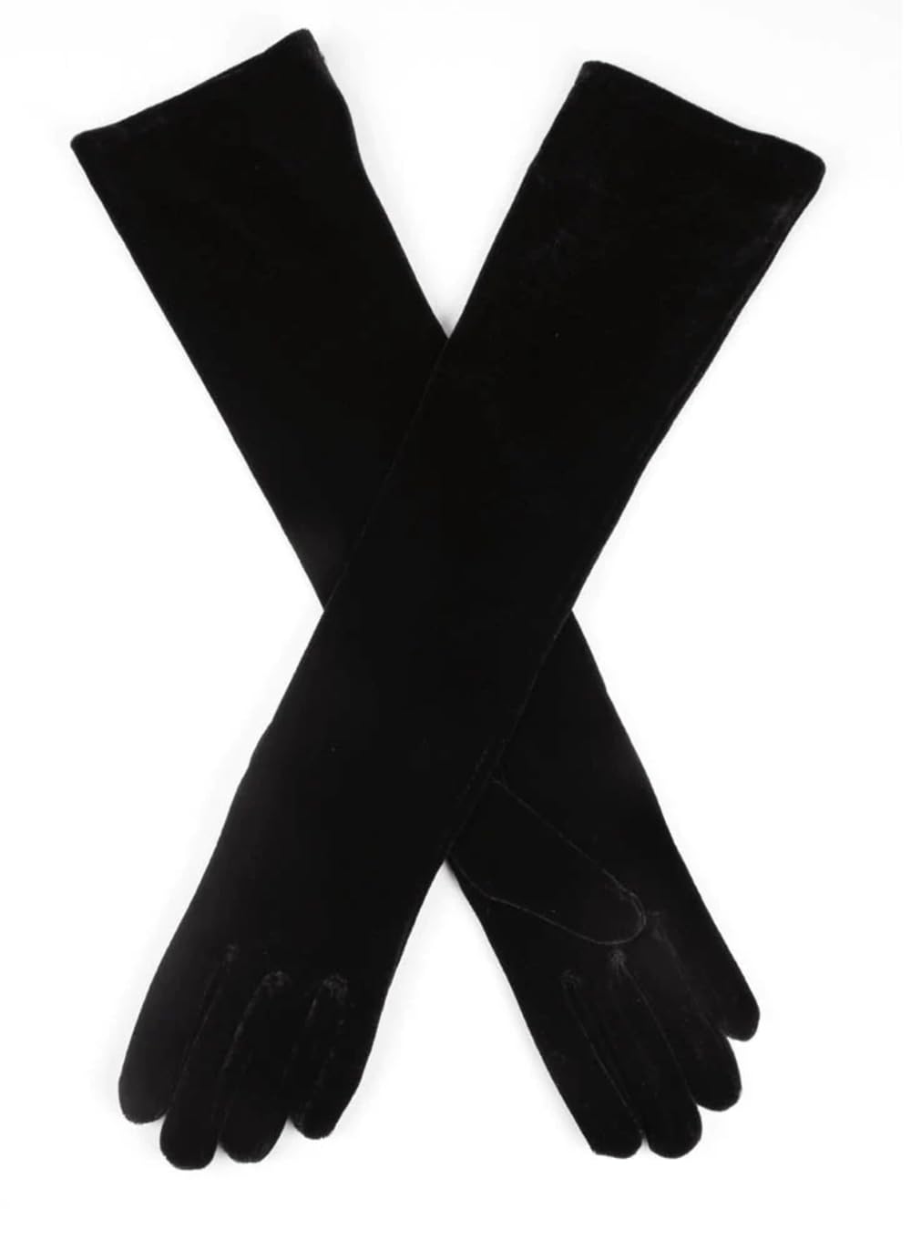 Dents Women's Black Long Above-Elbow Velvet Gloves - / One
