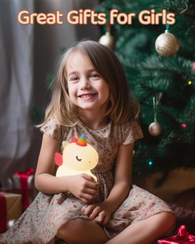 Image of LED Night Lights Touch Sensor, USB Rechargeable, 7-Color Changing Lamp for Kids' Room & Baby Gift | Night Light | (Unicorn-LAMP)