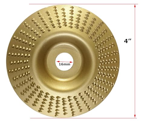Image of Inditrust 4 Inch Wood Carving Disc Set, Angle Grinder Disc Grinding Wheel Shaping Disc 5 /8 Inch Bore Grinder For Woodworking, Fibreboard, Plywood, Plastic (Taper Shape)