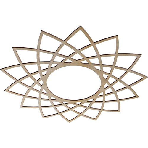 Image of Ekena Millwork 34 inchOD x 13 1 /8 inchID x 1 /4 inchT Eleanor Wood Fretwork Pierced Ceiling Medallion, Birch