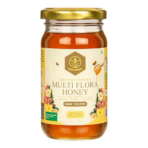 Image of Shiva Organic Raw Multi Flora Honey 250g | 100% Pure NMR Tested | Raw and Unprocessed