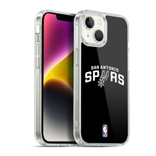Head Case Designs sous Licence Officielle NBA Noir San Antonio Spurs Logo Coque en Gel [Protection de Qualité Militaire] Compatible avec Apple iPhone 14