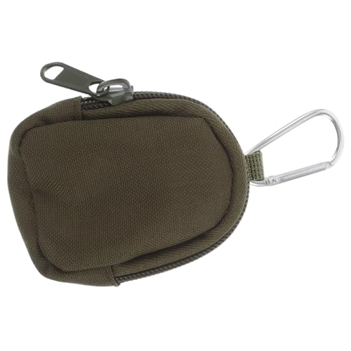 OUNONA Riñonera Pequeña de Tela Oxford Militar Color Verde, Llavero Monedero con Cinturón Ajustable para Exteriores, Porta Monedas y Organizador Compacto para Viaje y Deporte