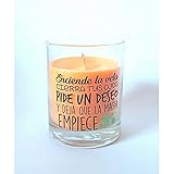 MARTINEZ MORALES Vela perfumada con frase original olor mongo, Estándar (305-5511)