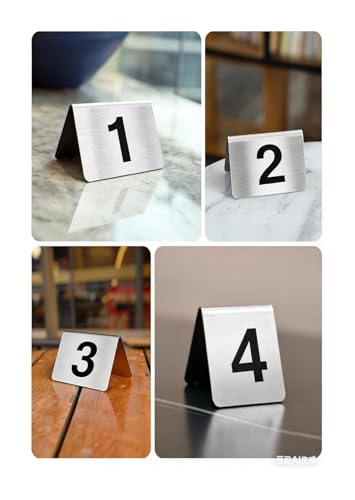 Cartes de numéro table double face acier inoxydable durable - 3