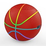 INLOOKSEEK Glow in the Dark Basketball Bluetooth Speaker, Mini Baseball-Sized LED Light Up Ball, Leather Pelota de Basketball, Glow Balls Sports Basketballs Stuff Ornament Gift