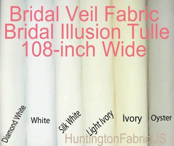Bridal Veil Fabric | Bridal Illusion Tulle | 108" Wide Bridal Tulle by The Yard (White)