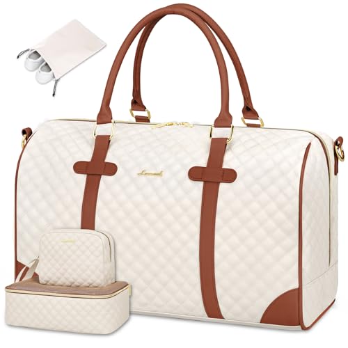 LOVEVOOK Travel Duffle, Women's Weekender Bags with Wet Pocket - Carry On, Overnight, Gym, Hospital Bag - 21 inch