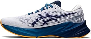 ASICS Men's NOVABLAST 3 Running Shoes, 11.5, White/DEEP Ocean