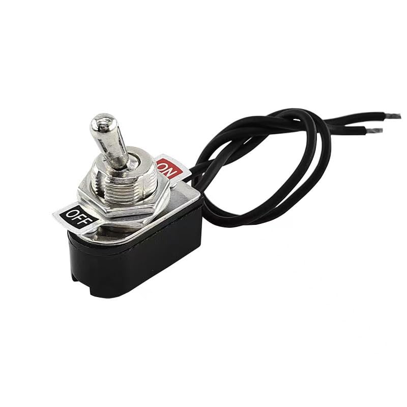 6A 125V 3A 250V AC and DC12V 10A Mini Toggle Switch KNS-1with Leads | For low to medium power applications such as automotive, DIY, and household electrical systems