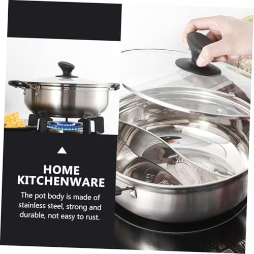 Marmite Double Compartiment 30 Cm pour Séparer Bouillon Épicé et Doux