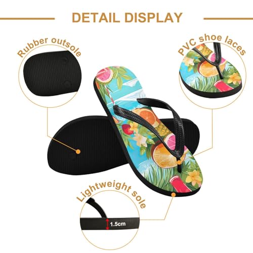 Pineapple Summer Flower Men's & Women's Classical Beach Rubber Sandal Flip Flop Comfortable Slipper 214B30252