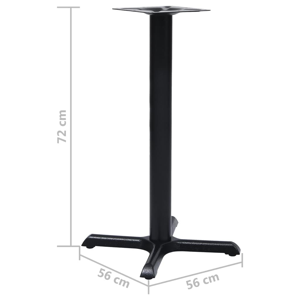 Gamba Tavolo Bistro Nero in Ghisa 56x56x72 cm