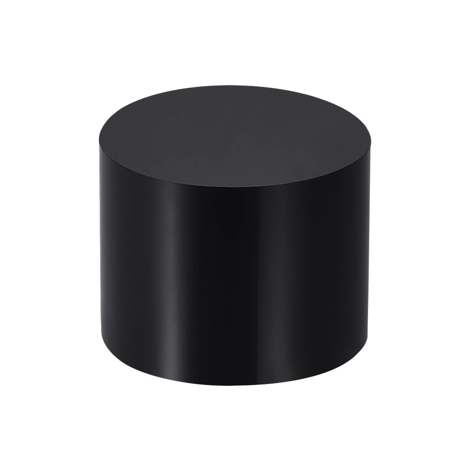 MECCANIXITY Black Acrylic Solid Cylinder Round Display Riser, 1.6 inches (Height) x 2 inches (Diameter), for Showing Your Collectibles, Cosmetics