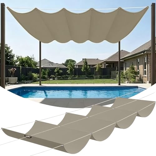 Voile ombrage vague rétractable polyester imperméable extérieur - 2