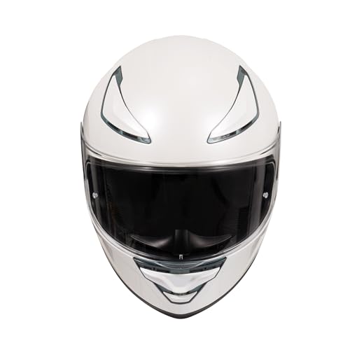 OTS Dual Clear & Tinted Visor Full Face DOT Motorcycle Helmet - Lightweight Airflow ABS Shell, Quick-Release Buckle, Washable Liner for Men Women(Pearl White, X-Large) by Orthrus - Image 5