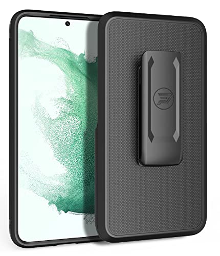 Wireless ProTech Case Compatible with Samsung Galaxy S22 Plus 5G (Screen Size 6.6 inch only). Dual Layer Hybrid Case and Belt Clip Holster Combo with Screen Protector