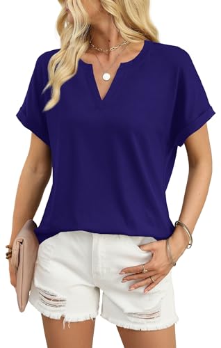 Image of WIHOLL Womens Blouses Spring Tops Short Sleeve Shirts Dressy Casual Summer Vacation Fashion Clothing 2026