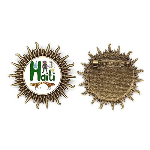 Broche Haïti symbole national en métal - Portez votre fierté au cœur