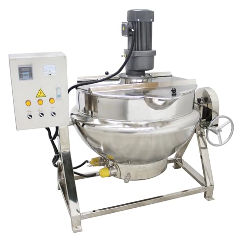 HayWHNKN Commercial Cooking Jacketed Tilt Kettle 200L Electric Cooking Machine for Soup Jams Beveerage Porridge 220v Stainless Steel