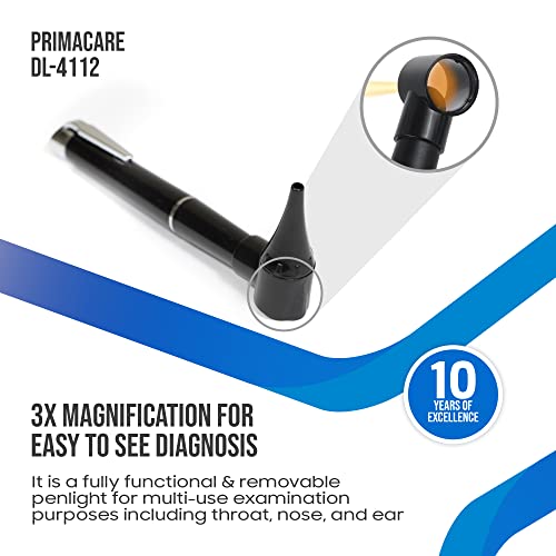 Primacare DL4112 Mini Diagnostic Otoscope Kit with High Resolution LED