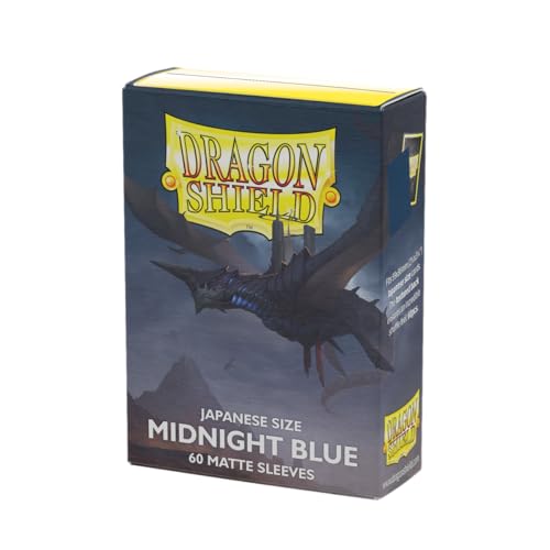 Dragon Shield | Japanese Size Card Matte Sleeves | 60 CT - Smooth & Tough Premium TCG Sleeves - Compatible with Yu-Gi-Oh Naruto Cardfight & Vanguard | Midnight Blue