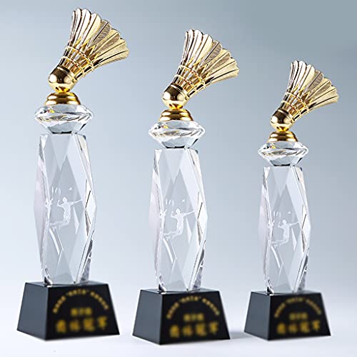 Speciale Trofee Voor Badmintoncompetitie Creatieve Kristallen Trofee Uitstekende Trofee Voor Badmintonspelers Souvenir Voor Badmintoncompetitie (Color : Clear, Size : 32.5cm) - Image 5