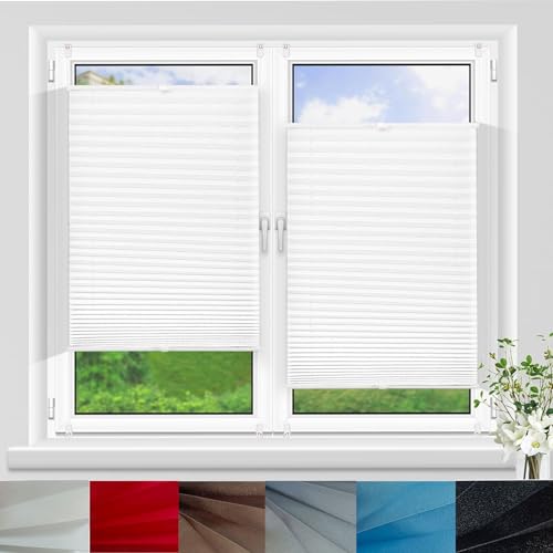 Estor Enrollable Noche y Día, 25 x 140 cm Fácil de Instalar sin Herramientas Estor Semiopaco, Aislante Estores Noche y Dia Elegantes para Puertas y Ventanas, Blanco