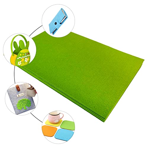 Image of Jtnohx Stiff Felt, 2mm Thick Felt Sheets for Crafts, 8 inchx12 inch Hard Felt Fabric Squares 8Pcs for DIY Projects (Green Color)
