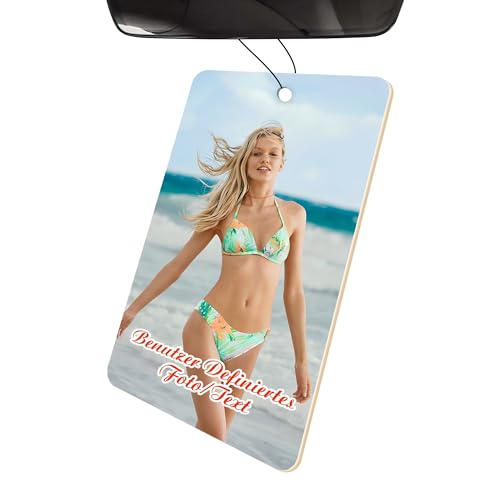 Personalisierter Duftbaum für Auto - Individueller Lufterfrischer mit Bild Personalisiertes Geschenk für Freund Männer Frauen (Rechteck)