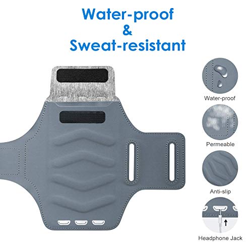 JETec h Cell Phone Armband Case for Apple iPhone SE(2020)/11/11 Pro/XR/XS/X/8 Plus/7 Plus/8/7/6s/6, Samsung Galaxy S10/S9/S9+, Adjustable Band, w/Key Holder and Card Slot, for Running, Walking, Hiking