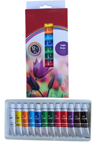 12 renk Yağlı Boya, Resim Başlangıç Seti için Oil Colour