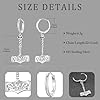 Norse Viking Thors Hammer Hoop Dangle Earrings 925 Sterling Silver Mjolnir Viking Runes Huggie Drop Earrings Gothic Jewelry Gift #2