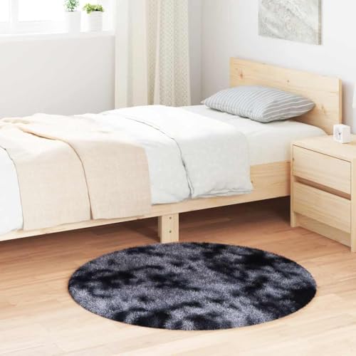 Tapis antidérapant lavable en polyester NAVARRA poil long gris