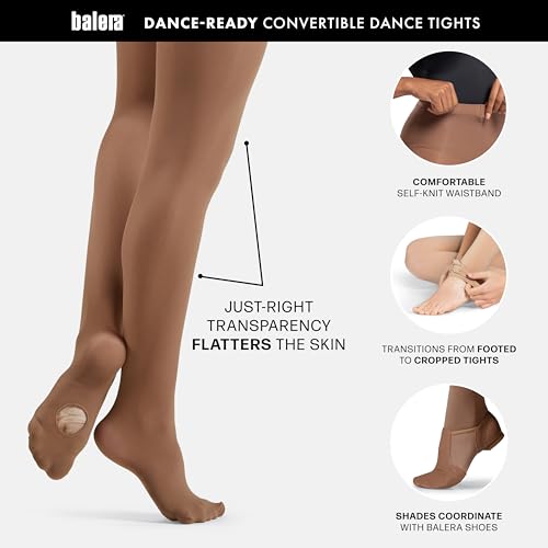 Balera Convertible Tights with Self Knit Waistband for Girls & Women Perfect for Dance2