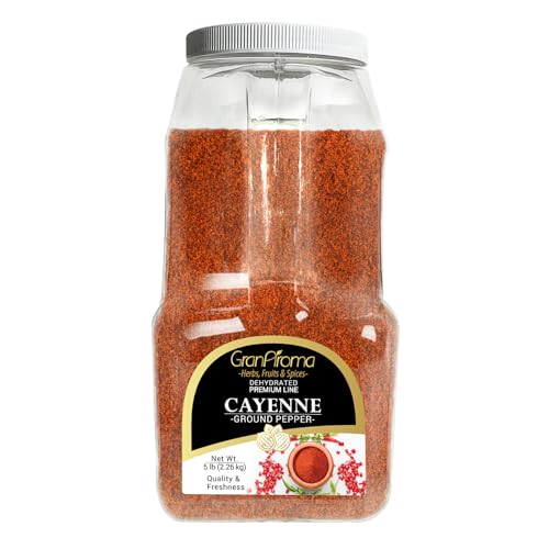 GranAroma Cayenne Pepper, 5 lb, Spicy Flavor, Salsas & Sauces,