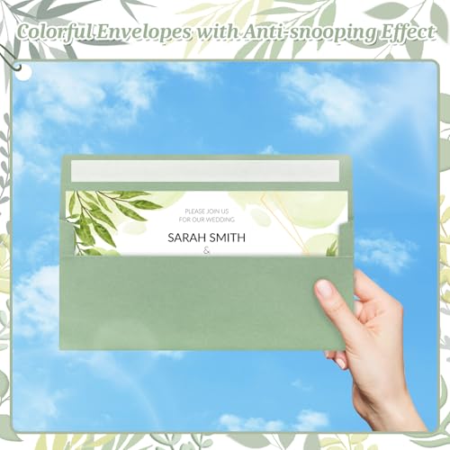 Image of Mulbozy 200Pcs #10 Sage Green Envelopes Letter Size Windowless Self Seal