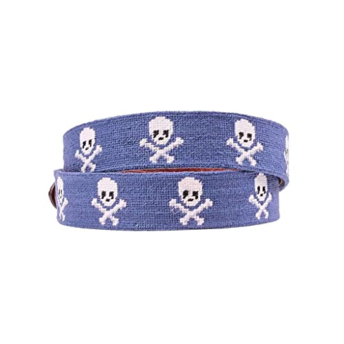 Smathers & Branson Jolly Roger Needlepoint Belt in Classic Navy2