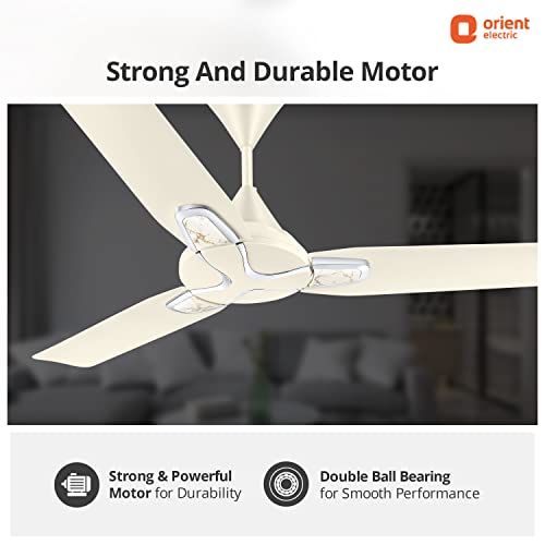 Image of Orient Electric Jazz Trendz 1200mm Ceiling Fan | Decorative Ceiling Fan for Home with High-Air Delivery | Durable Copper Motor (Pearl Metallic White, Pack of 1)