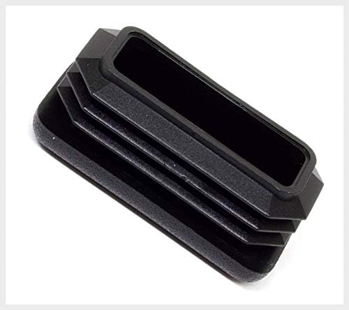 Miniatura 5 de Paquete de 4 tubos rectangulares de  "x 1 " (14-20 Ga) Tubos de acabado de plástico negro Tapón de extremo Inserto de orificio (para ID Longitud