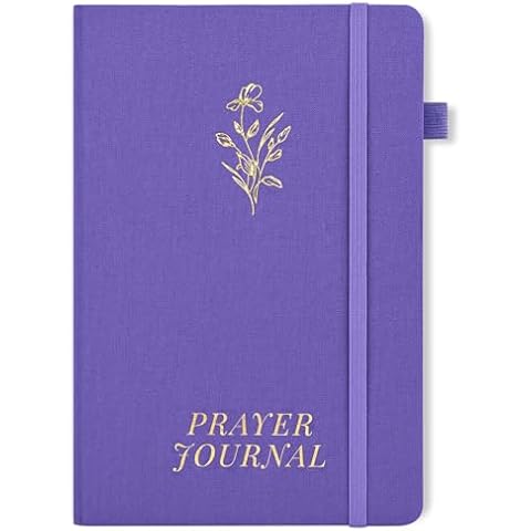 Prayer Journal for Women & Men, 52 Weeks Bible Journal, Devotional Journal, Bible Notebooks for Note Taking & Christian Gifts, 8.4" x 5.6"（Purple） Cover