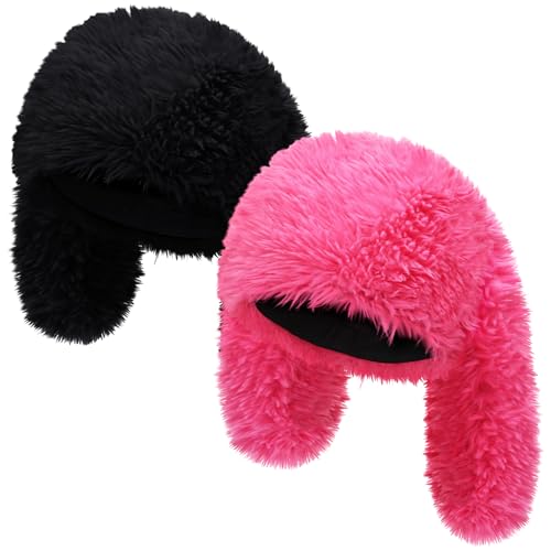 Gorro Bunny Peluche 2 Pzas Rosa y Negro miniatura 1