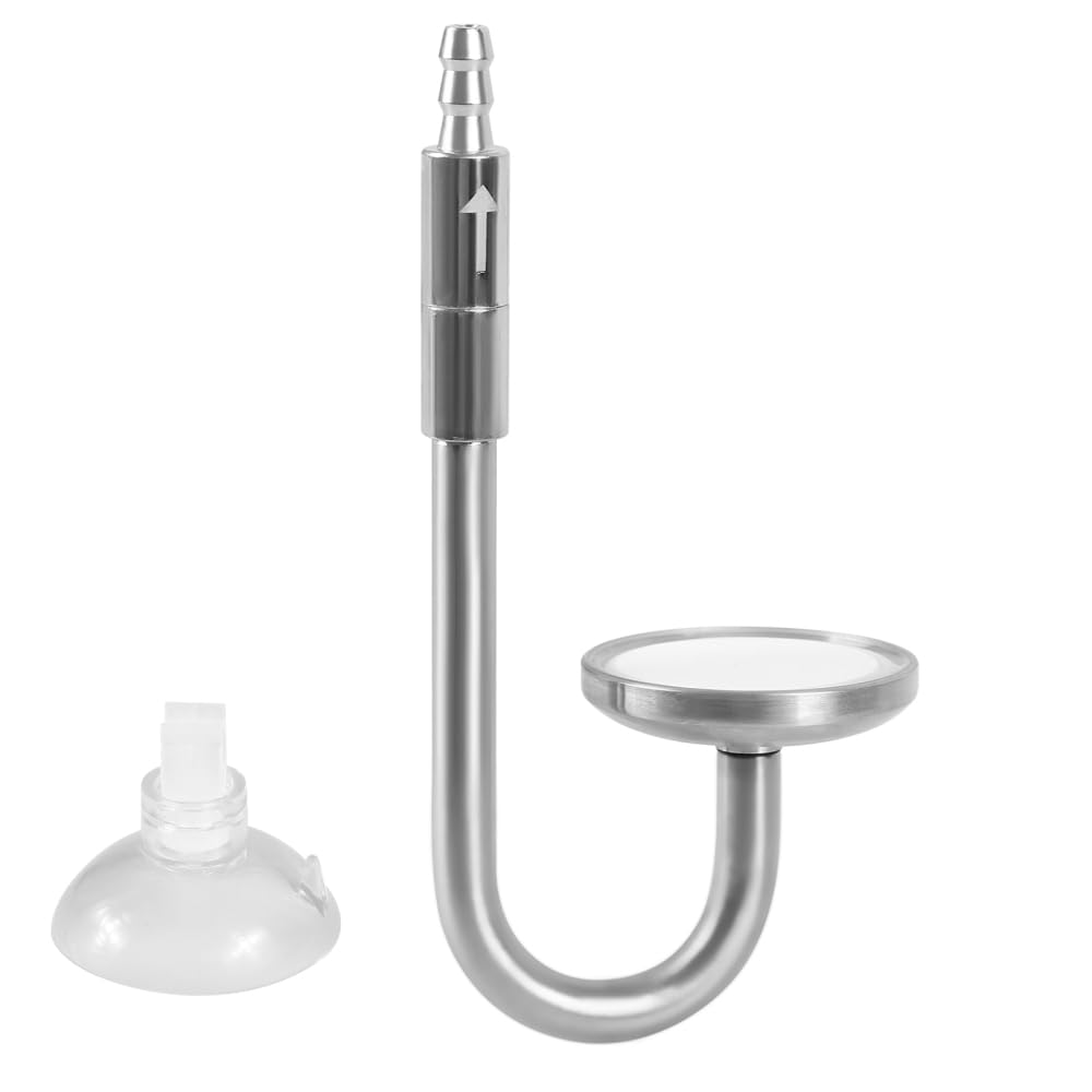 Diffuseur de CO2,Atomiseur de CO2 pour Plantes D'aquarium en Acier Inoxydable avec Clapet Anti-retour et Ventouse,pour Tube de Diamètre Intérieur 4 mm/diamètre Extérieur 6 mm pour Plantes D'aquarium